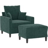  Fotelj s stolčkom za noge temno zelen 60 cm žamet | Shoptok.si