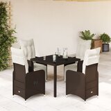 vidaXL Vrtna bistro garnitura 5-delna z blazinami rjav poli ratan | Shoptok.si