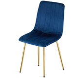 Lava stolica - tamnoplavi baršun / zlatne noge x 4 | shoptok.hr