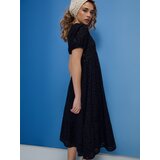 Sinsay Pamučna ажurna midi haljina s naborima | shoptok.hr