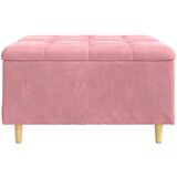  Otoman za pohranu s jastukom Ružičasta 80 x 80 x 45 cm Baršun | shoptok.hr