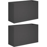  Vrtna saksija 2 kom. Crna 80 x 30 x 50 cm Čelična vrata | shoptok.hr