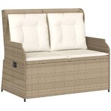  3-dijelna vrtna garnitura od poliratana s jastucima bež 110 x 110 x 40/71 cm | Shoptok.si