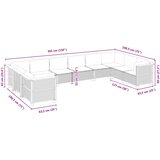  10-dijelni set vrtnih sofa s jastucima crni od poliratana Crna 63.5 x 63.5 x 62 cm | shoptok.hr