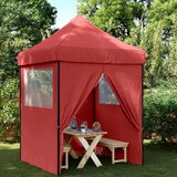 Šator za svadbe - šator za zabave Tamno crvena 200 x 200 x 306 cm Oxford tkanina - Tamno crvena s 4 bočna zida Da | shoptok.hr