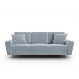 Cosmopolitan Design Svijetlo plava baršunasti sklopiva/s prostorom za odlaganje sofa 235 cm Kyoto – Cijene