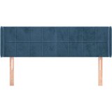  Vzglavje z ušesi temno modro 147x16x78/88 cm žamet, (20954382) | Shoptok.si