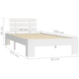  Okvir za krevet od masivne borovine bijeli 90 x 200 cm | shoptok.hr