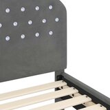 Krevet za djecu s uzglavljem Tamnosiva 80 x 200 cm Baršun | shoptok.hr