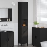 vidaXL Visoki ormarić za kupaonicu s ladicama Crna 31.5 x 33 x 190 cm Cijene