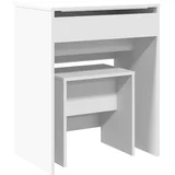 Toaletna mizica in stolček bela 60x40x113,5 cm