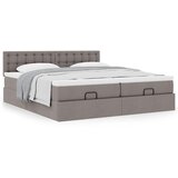  Otomanski okvir kreveta s madracima smeđesivi 200x200cm tkanine | shoptok.hr
