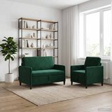  Set sofe s pohranom 2 kom. Tamnozelena Poliester | shoptok.hr