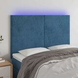  Posteljno vzglavje temno modro 144x5x118/128 cm žamet, (20792597) Cene