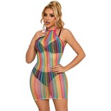 Subblime 952341 - halterneck mrežasta obleka v mavričnih barvah - S-L | Shoptok.si