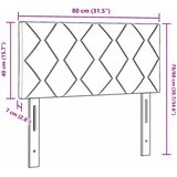  Uzglavlje Tamno plava 80 cm Baršun | shoptok.hr