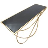 Mauro Ferretti Crni/u zlatnoj boji pomoćni stol sa staklenom pločom stola 40x120 cm Ring – | shoptok.hr