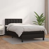  Box spring postelja z vzmetnico črn 100x200 cm umetno usnje, (20726116) Cene