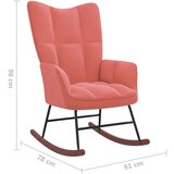 Stolica za ljuljanje s osloncem za noge ružičasta baršunasta | shoptok.hr