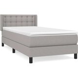  Box spring postelja z vzmetnico svetlo siva 90x200 cm blago, (20724791) | Shoptok.si