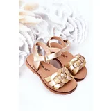 Kesi Children's Sandals With Snake Pattern Gold Baxlee