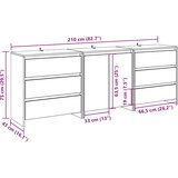  3-dijelni komoda boja hrast artisan konstruirano drvo | shoptok.hr