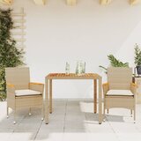 vidaXL 3-dijelni vrtni blagovaonski set s jastucima poliratan i bagrem | shoptok.hr