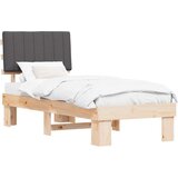  Posteljni okvir z oblazinjenim vzglavjem Temno siva 75 x 190 cm, (5000101953) | Shoptok.si
