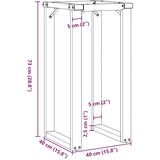 vidaXL Noge za jedilno mizo O-okvir 40x40x73 cm lito železo | Shoptok.si