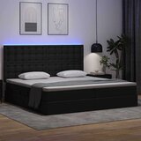  Krevet s prostorom za pohranu s LED-om Crna 200 x 200 cm | shoptok.hr