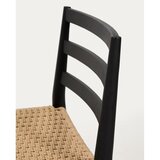 Kave Home Črn/v naravni barvi barski stol iz masivnega hrasta (višina sedeža 65 cm) Analy – | Shoptok.si