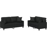  2-dijelni set sofa s jastucima crni od umjetne kože | shoptok.hr
