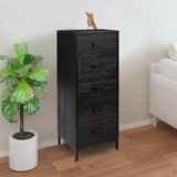 vidaXL Ladičar crni 42 x 35 x 110 cm od masivne borovine Cijene