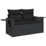  7-dijelni set vrtnih sofa od poliratana s jastucima crni Crna 65.5 x 62 x 69 cm | shoptok.hr