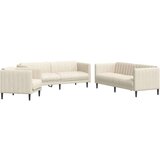vidaXL Sedežna garnitura 3-delna krem blago, (21113687) | Shoptok.si