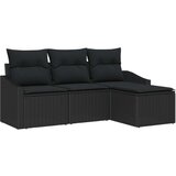  Set za vrtnu sofu od 4 komada s jastučićima crna poli ratan | shoptok.hr