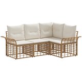  Set vanjskih sofa 4 kom. Prirodna i krema bijela Poliester | shoptok.hr