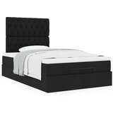 vidaXL Otomanski okvir kreveta s madraca crni 120x190 cm od tkanine | shoptok.hr