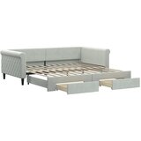  Dnevni krevet na razvlačenje svjetlosivi 100x200 cm baršunasti | shoptok.hr