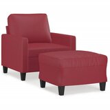  Fotelja s tabureom crvena boja vina 60 cm od umjetne kože | shoptok.hr