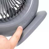  LED Punjivi stoni ventilator sa LED osvetljenjem LED/2,8W/5V USB 2400 mAh siva | Eponuda.com