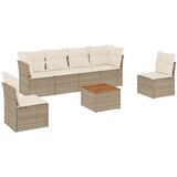 Maison Chic Seti vrtnega pohištva - Vrtna garnitura - Vrtni pohištvo set 7-delna z blazinami bež poli ratan, (21805807) | Shoptok.si