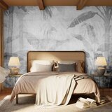  Foto tapeta - Vanishing jungle - landscape of exotic trees and leaves in grey tones 350x256 Premium | shoptok.hr