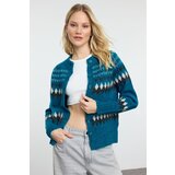 Trendyol Blue Soft Textured Geometric Patterned Knitwear Cardigan | shoptok.hr