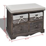  Klupa za pohranu smeđa 62 x 33 x 42 cm od drva paulovnije | Eponuda.com