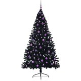  Umjetno predsvijetljeno božićno drvce Crna 210 cm PVC | shoptok.hr