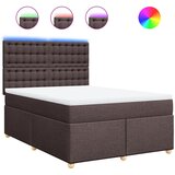 vidaXL Box spring postelja z vzmetnico temno rjava 140x200 cm blago, (21310393) | Shoptok.si