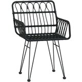  Vrtne stolice 2 kom s naslonom za ruke crne 56x64x80cm PE ratan | shoptok.hr