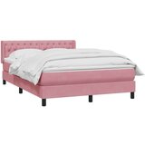Box spring postelja z vzmetnico roza 140x220 cm žamet, (22010995) | Shoptok.si