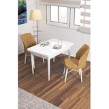 Hanah home trpezarijski set Arp, sto i 2 stolice, bela ploča, kapućino tkanina Babyface | Eponuda.com